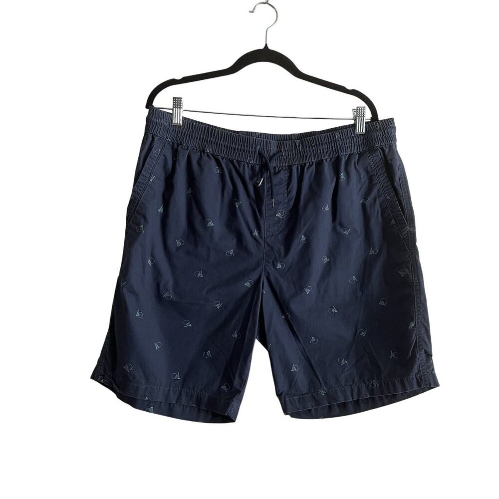 Charleston Threads Men XXL Navy Blue Golf Design Elastic Drawstring Waist Shorts